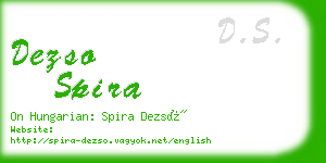 dezso spira business card